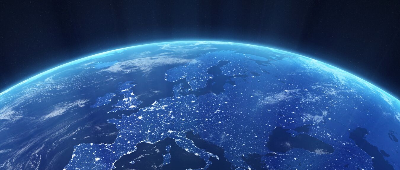 shot of the earth from space - showing Europe