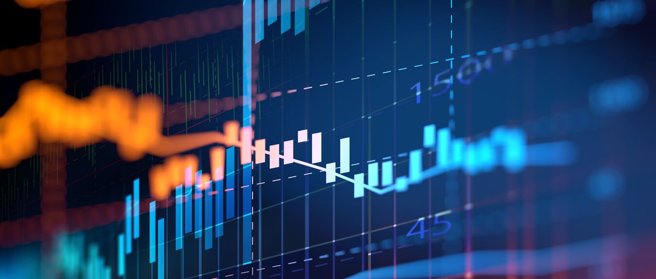 financial stock market graph on technology abstract background represent risk of investment